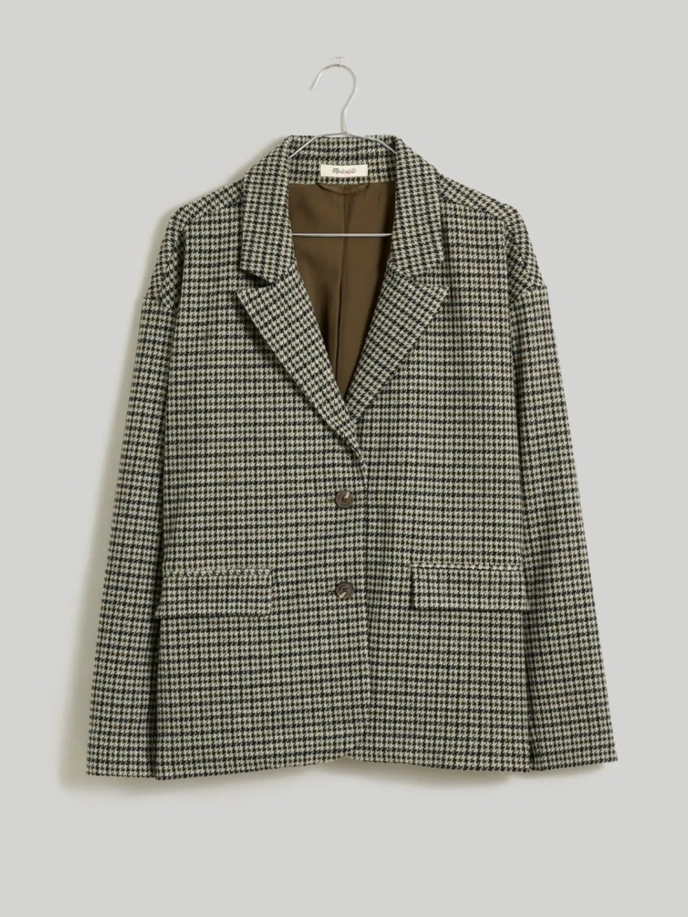 Oversized Knit Blazer in Houndstooth